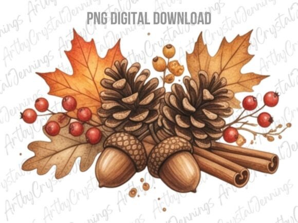 Download Autumn Pinecone Acorn Clipart PNG - Png Collection