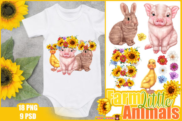 Download Little Farm Animals PSD and PNG Files - Png Collection