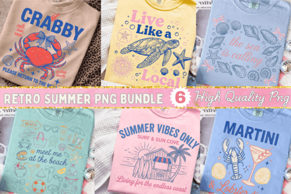 Download Retro Summer Coastal PNG Bundle - Png Collection