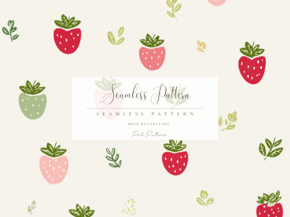Download Cute Strawberry Seamless Pattern PNG with Background - Png Collection