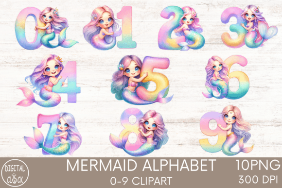 Download Mermaid Birthday Alphabet Clipart PNG - Png Collection