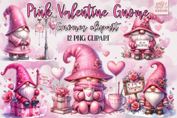 Download Watercolor Pink Valentine Gnome PNG - Png Collection