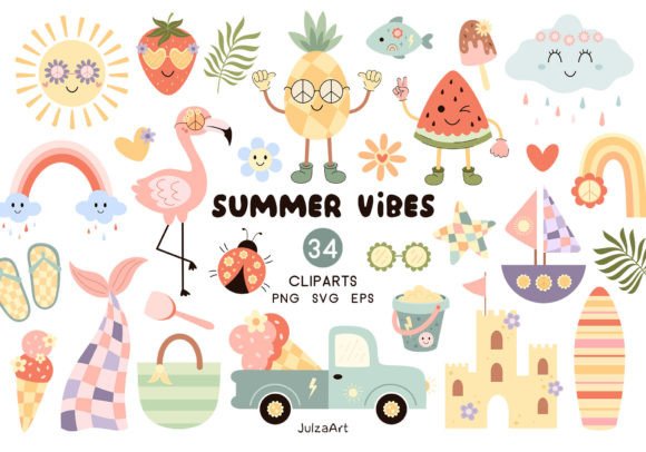 Download Retro Summer Vibes Clipart, Summer Png - Png Collection