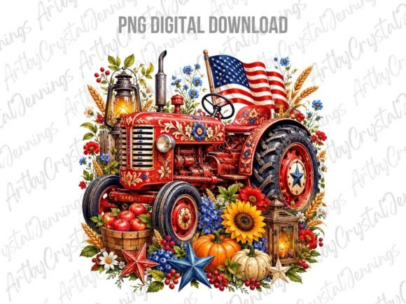 Download American Patriotic Farm Tractor PNG - Png Collection