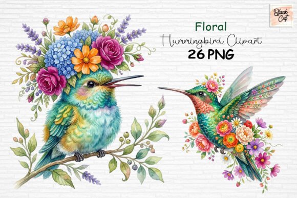 Download Floral Hummingbird Clipart PNG - Png Collection