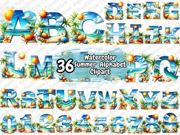 Download Summer Alphabet Clipart PNG Bundle - Png Collection