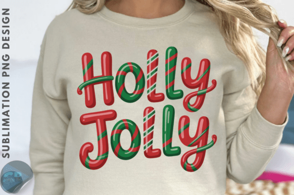 Download Glitter Holly Jolly Christmas PNG Design - Png Collection