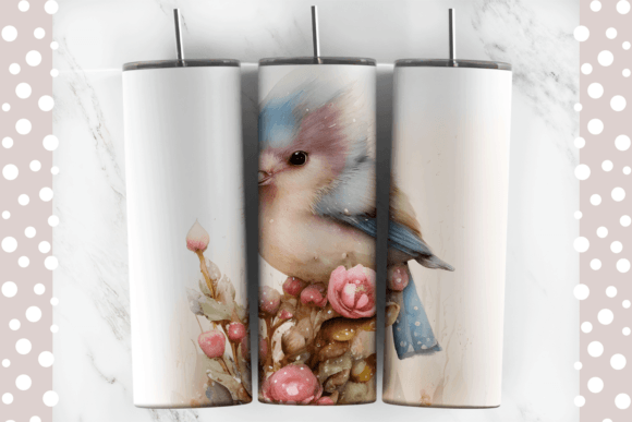 Download Watercolor Spring Bird Tumbler PNG - Png Collection