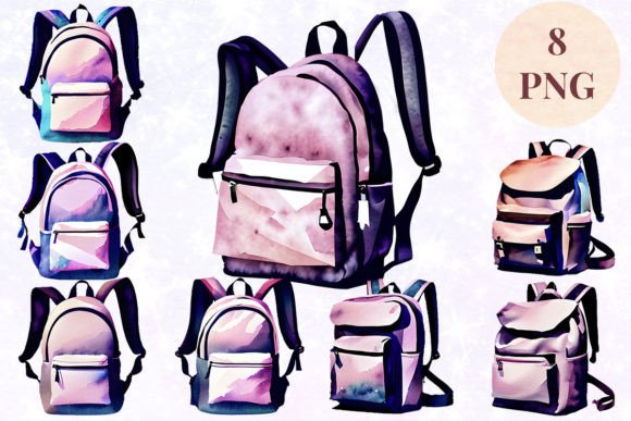 Download Backpack Watercolor 11 Clipart PNG - Png Collection
