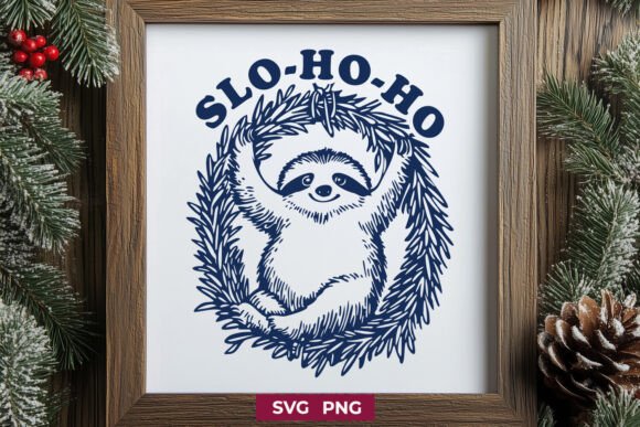 Download Slo-Ho-Ho Christmas Sloth SVG PNG - Png Collection