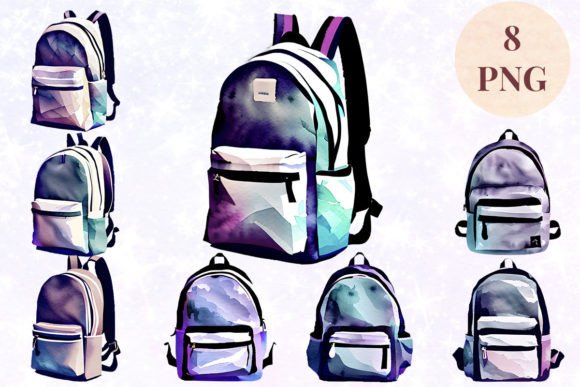 Download Backpack Watercolor 16 Clipart PNG - Png Collection