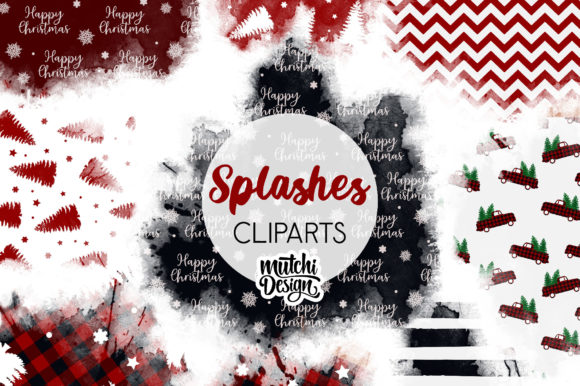 Download Red Christmas Watercolor Wash Splashes - Red christmas watercolor Collection