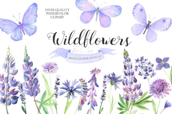 Download Watercolor Wildflowers Clipart PNG - Png Collection