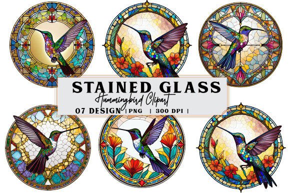 Download Stained Glass Hummingbird Clipart PNG - Png Collection