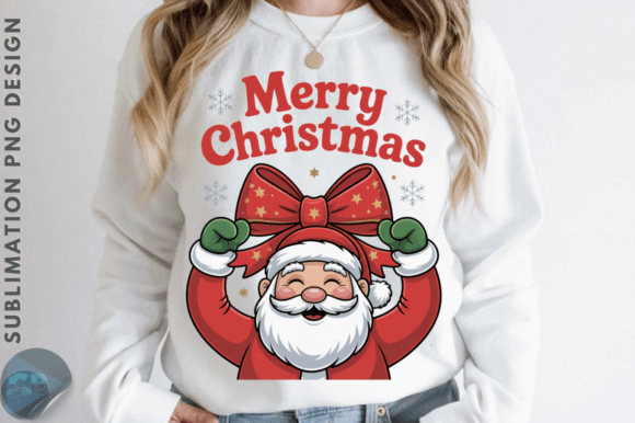 Download Coquette Merry Christmas Santa Bow PNG D - Png Collection