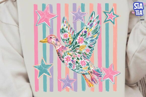 Download Floral Duck Stars Stripes PNG Clipart - Png Collection
