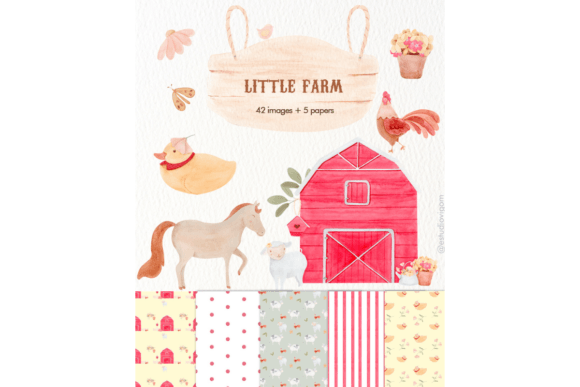 Download Little Farm - Clipart - Pattern - Png - Png Collection