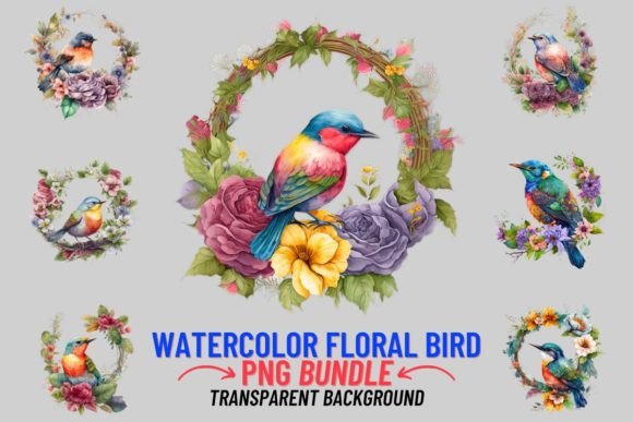 Download Watercolor Floral Bird 8 PNG Clip Art - Png Collection