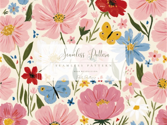 Download Seamless Cottage Garden Floral Pattern PNG - Png Collection