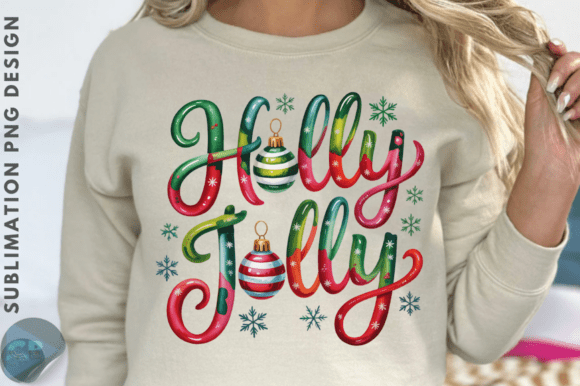 Download Glitter Holly Jolly Christmas PNG Design - Png Collection