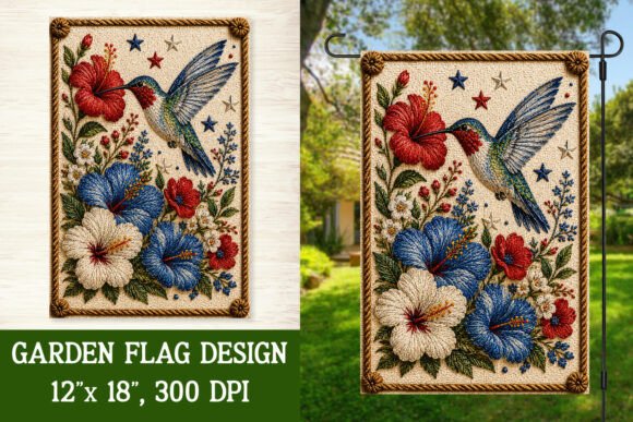Download Patriotic Hummingbird Garden Flag PNG - Png Collection