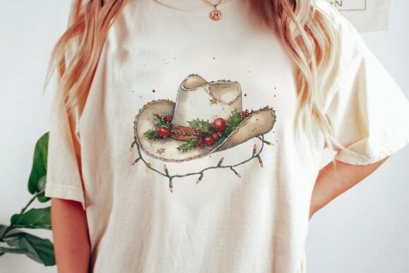 Download Watercolor Christmas Cowboy Hat Desi Png - Png Collection