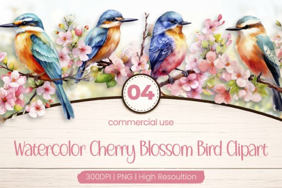 Download Cherry Blossom Bird Clipart PNG - Png Collection