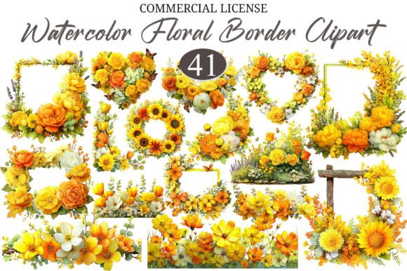 Download Watercolor Floral Border Sublimation PNG - Png Collection