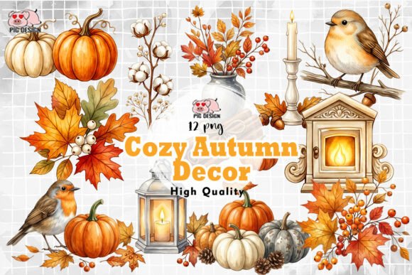 Download Cozy Autumn Decor Clipart PNG - Png Collection