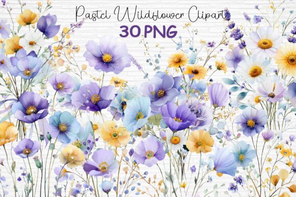 Download Pastel Wildflower Clipart Bundle PNG - Png Collection