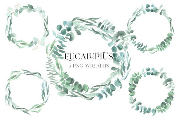 Download Watercolor Eucalyptus Wreath Clipart PNG - Png Collection