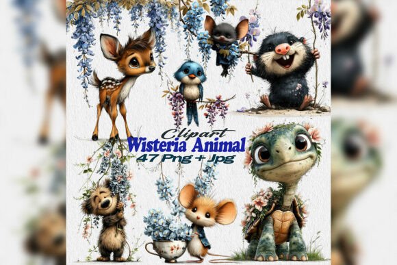 Download Whimsical Wisteria Animal Png Woodland - Png Collection