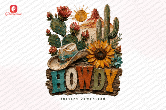Download Desert Cowboy Sunflower Cactus Howdy PNG - Png Collection