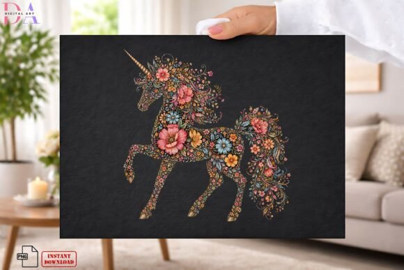 Download Boho Floral Unicorn Wildflower Art PNG - Png Collection
