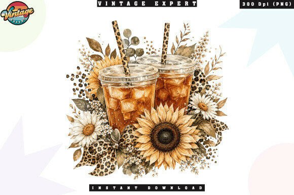 Download Iced Coffee Summer Sunflower Floral PNG - Png Collection