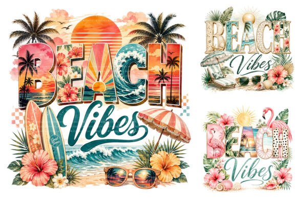 Download Retro Summer Beach Vibes PNG - Png Collection