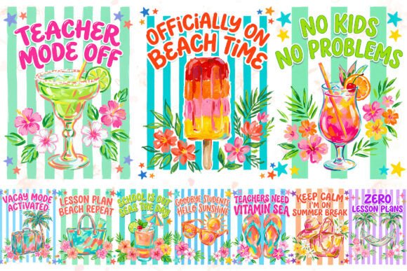Download Teacher Summer Sublimation PNG Bundle - Png Collection