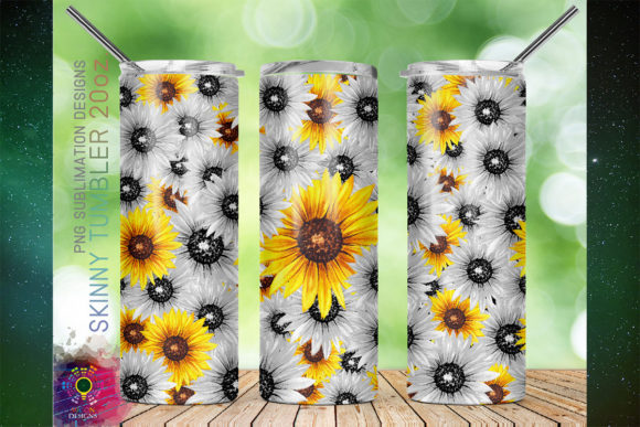 Download Sunflower Pattern, Flower PNG Tumbler - Png Collection