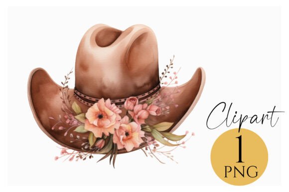 Download Rustic Floral Cowboy Hat Clipart PNG - Cowboy hat clipart Collection