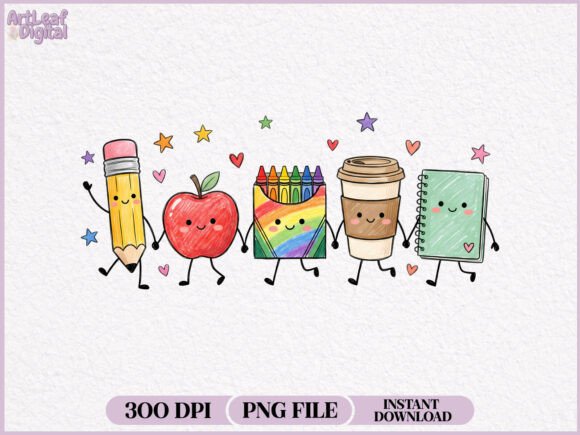 Download Back to School Friends Supplies PNG - Png Collection
