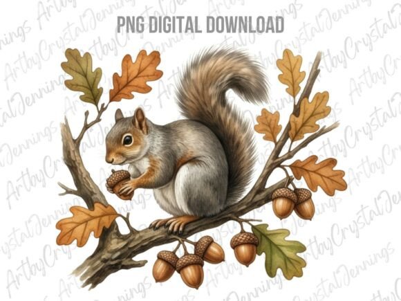Download Fall Squirrel Acorn Clipart PNG - Png Collection