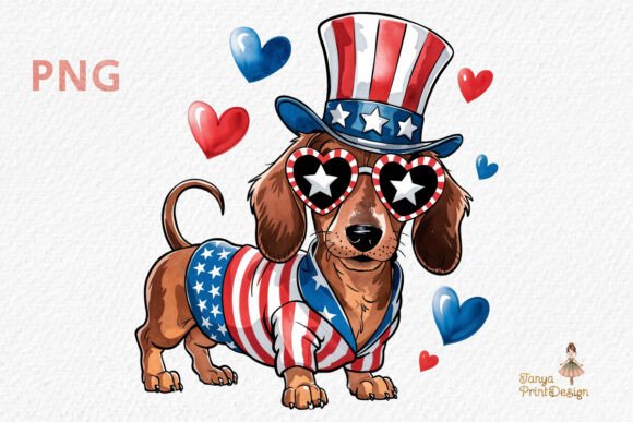 Download Patriotic Dachshund DOG Clipart PNG - Png Collection
