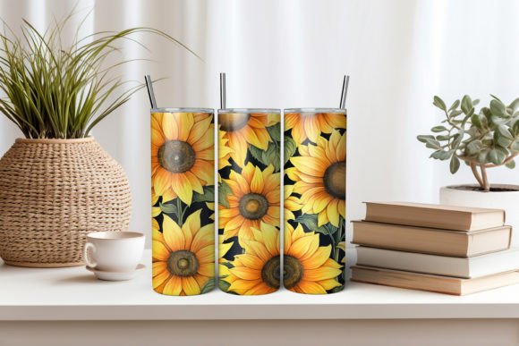 Download Watercolor Sunflower PNG Tumbler Wrap - Png Collection