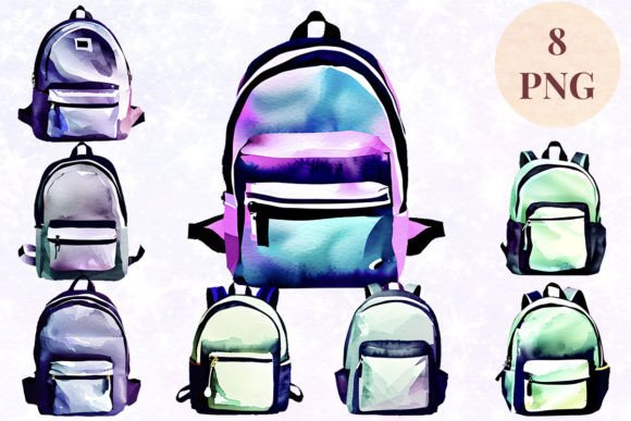 Download Backpack Watercolor 17 Clipart PNG - Png Collection