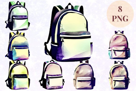 Download Backpack Watercolor 9 Clipart PNG - Png Collection