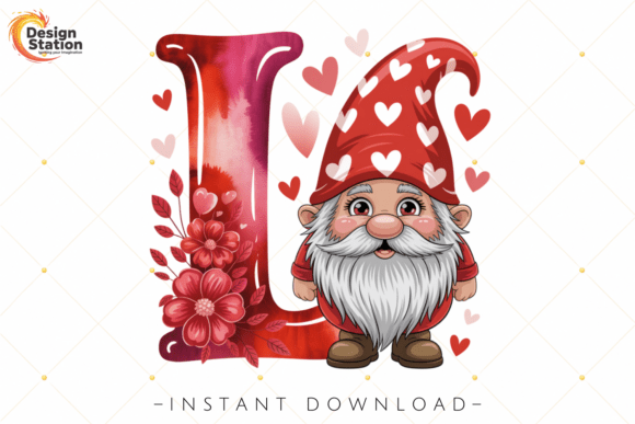 Download Letter L Alphabet Valentine Gnome PNG - Png Collection