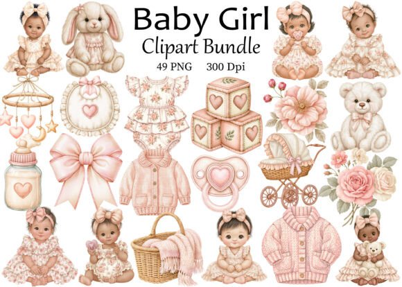 Download Baby Girl Clipart PNG Bundle - Png Collection