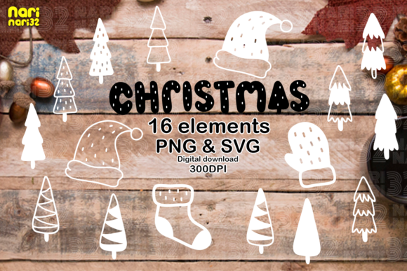 Download 16 Christmas Elements, PNG, SVG, Clipart - Png Collection