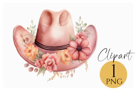 Download Boho Floral Cowboy Hat Clipart PNG - Cowboy hat clipart Collection