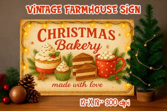 Download Vintage Christmas Farmhouse Sign PNG - Png Collection